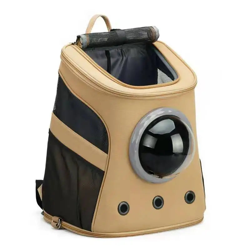 Expandable Space Capsule Pet Backpack, Large Capacity Dog & Cat Carrier with Breathable Design for Travel