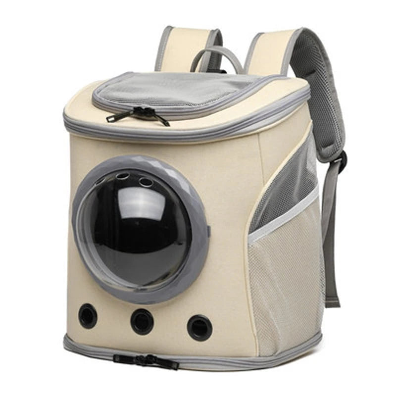 Expandable Space Capsule Pet Backpack, Large Capacity Dog & Cat Carrier with Breathable Design for Travel