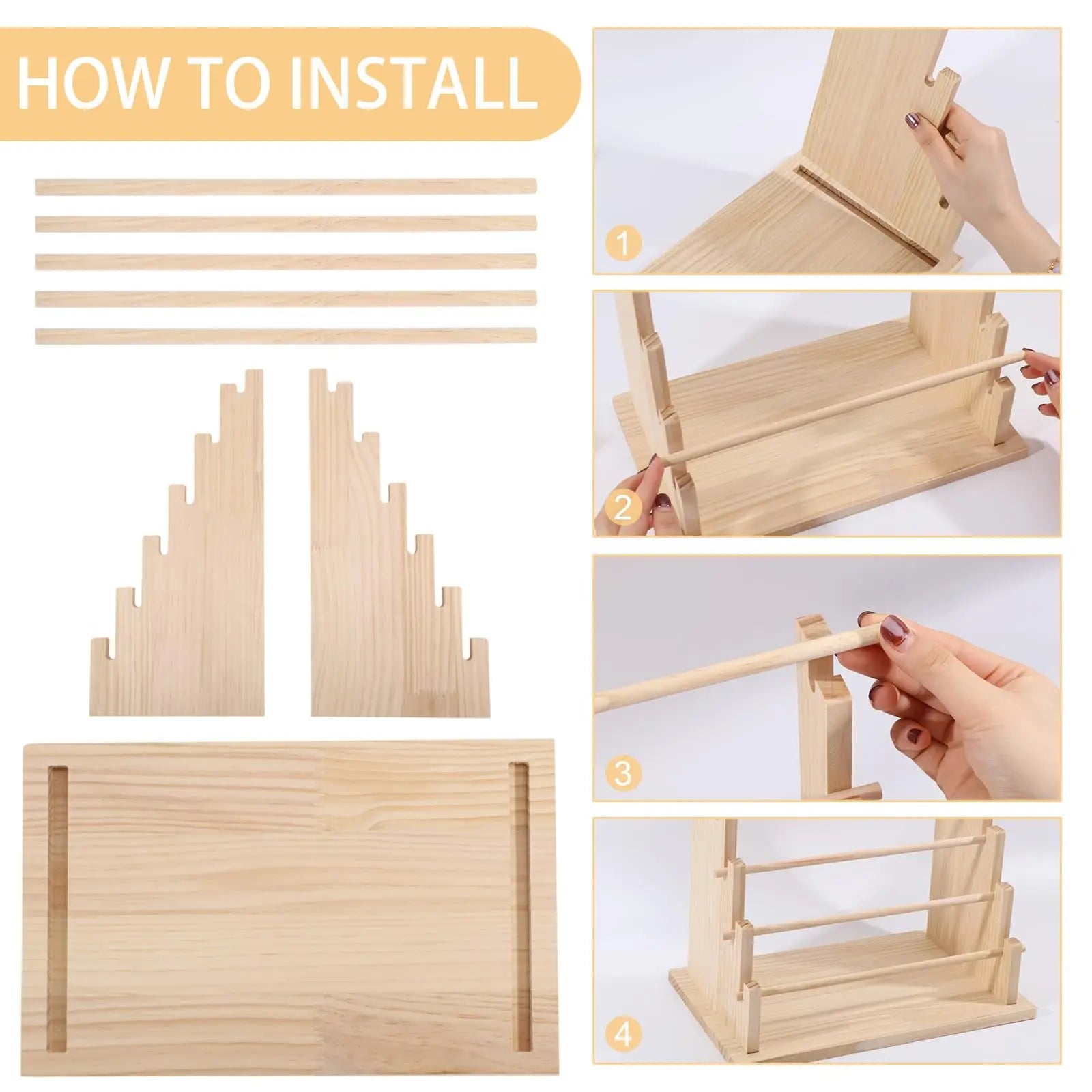 2-6 Tier Detachable Jewelry Holder Wooden Jewelry Display Stand Wood Jewelry Display Rack for Jewelry Earrings Bracelet Necklace