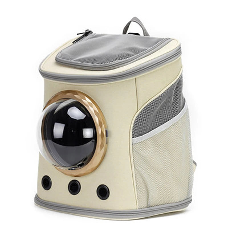 Expandable Space Capsule Pet Backpack, Large Capacity Dog & Cat Carrier with Breathable Design for Travel