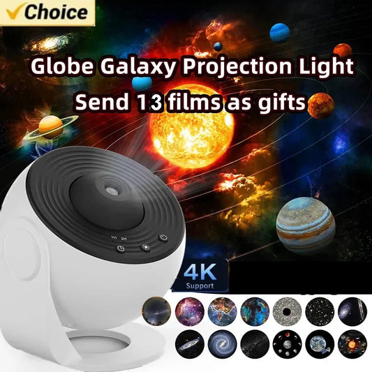12-in-1 HD Galaxy Planetarium Projector – 360° Rotating Starry Sky Night Light with 13 Film Sets – Romantic Bedroom Decor & Educational Gift for Kids