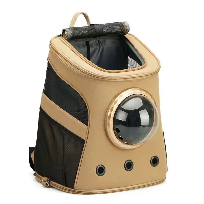 Expandable Space Capsule Pet Backpack, Large Capacity Dog & Cat Carrier with Breathable Design for Travel